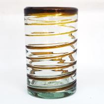 Amber Spiral 14 oz Drinking Glasses (set of 6)